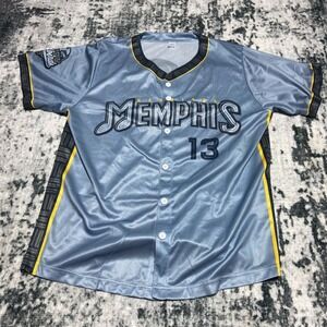 Memphis Redbirds Baseball Jersey Men's XL Button Down #13 Polyester Gray Yellow
